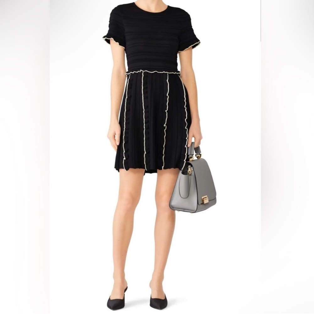 PARKER Black Dress with White Trim - EUC